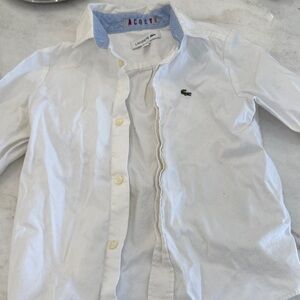 Lacoste White Long-Sleeve Shirt with Logo